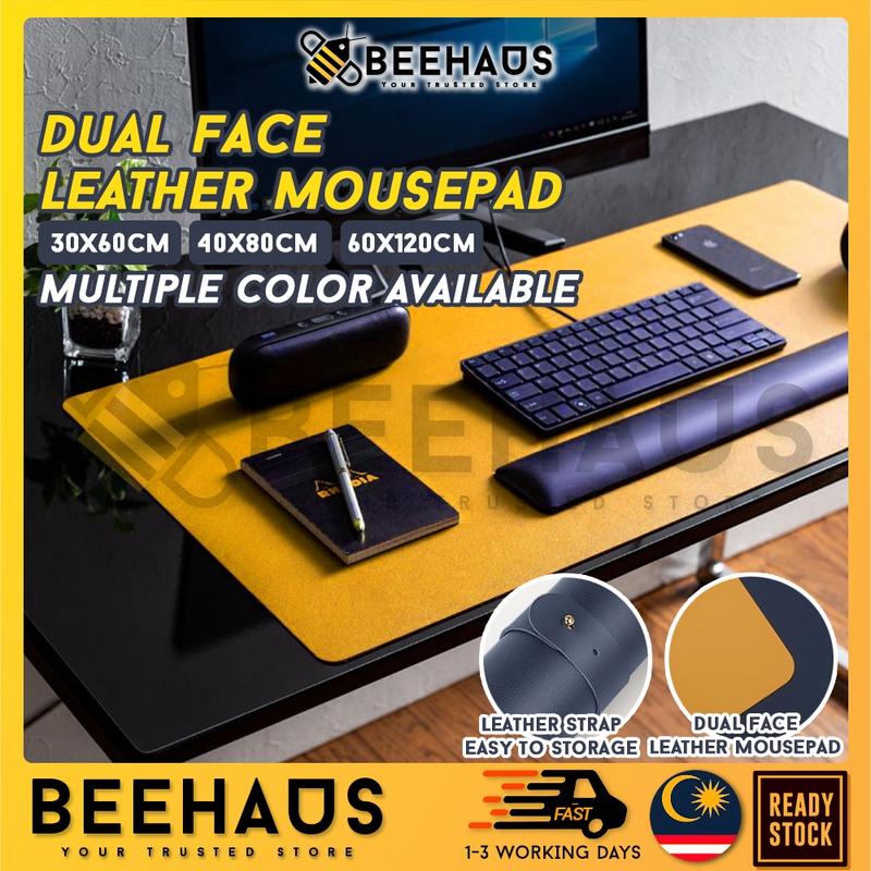 BEEHAUS Double Side Mouse Pad Large Leather Mousepad Study Desk Mat Computer Gaming Keyboard Pads Tetikus Besar Office