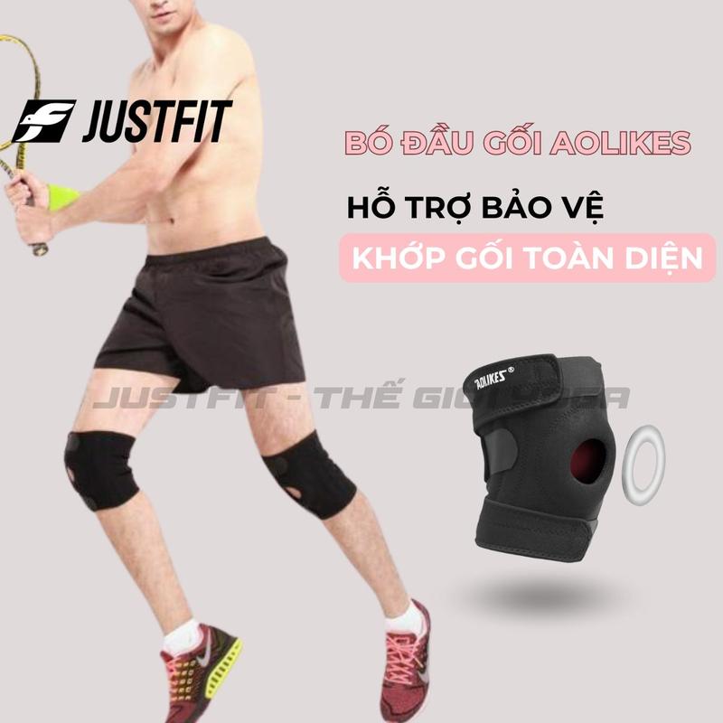 Bó gối thể thao AOLIKES JUSTFIT phân phối băng gối bảo vệ khớp khi chơi bóng chuyền bóng đá chạy bộ gym yoga Cao Su Phụ Kiện