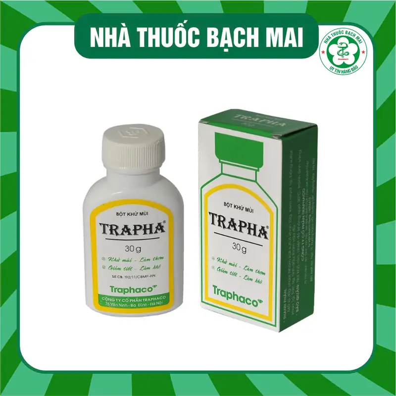Khử mùi hôi chân, hôi nách Trapha 30g - dạng bột giúp hết mùi giày, giảm tiết mồ hôi 0