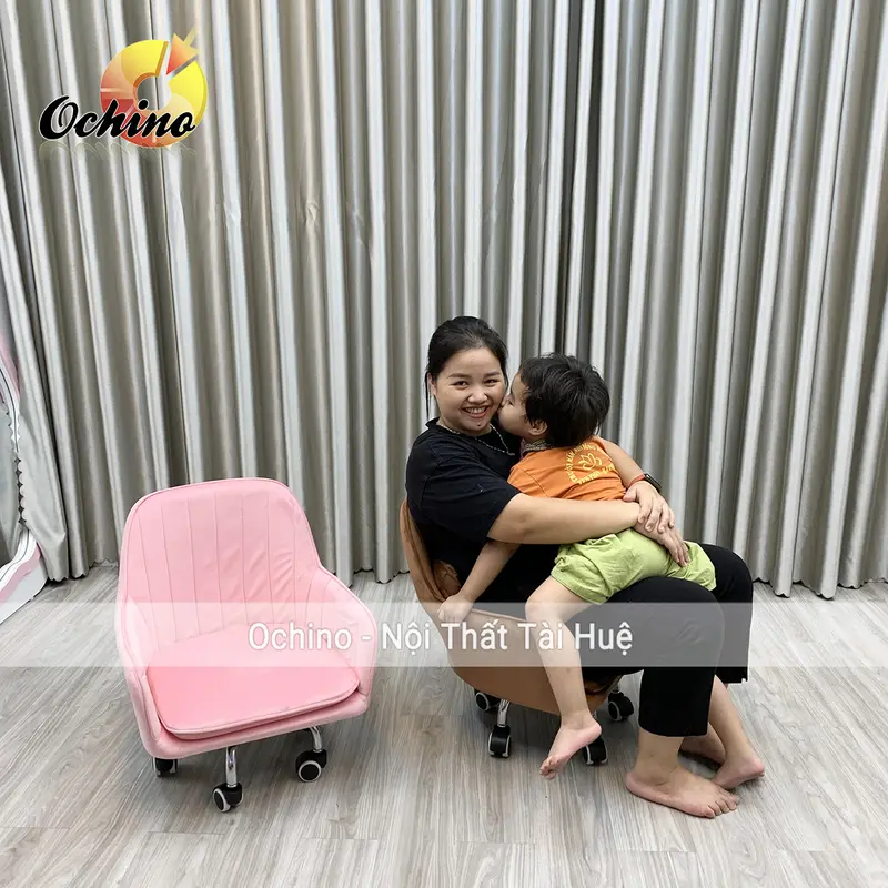 Ghế Bệt Ngồi Làm Nail, Đóng Hàng Có Bánh Xe Di Chuyển Tiện Lợi Mẫu Vân Sò Dày Dặn (Ảnh Thật) 1