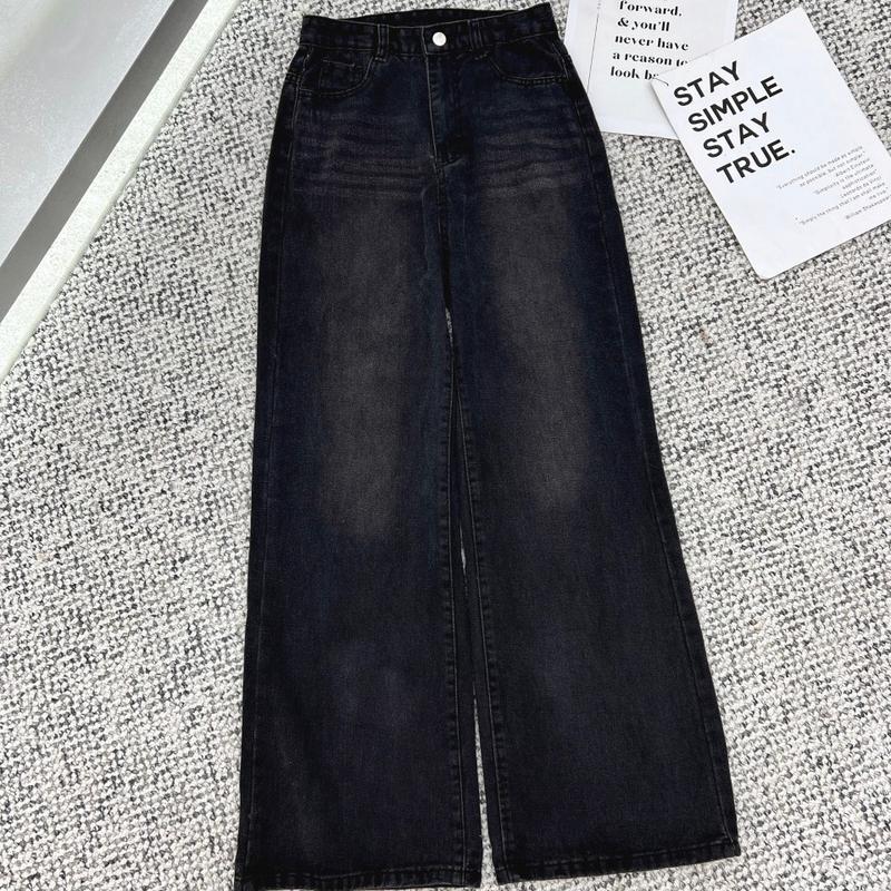 Quần jean ống rộng loe màu retro mài chất jean mềm Women - 7613/6222 7