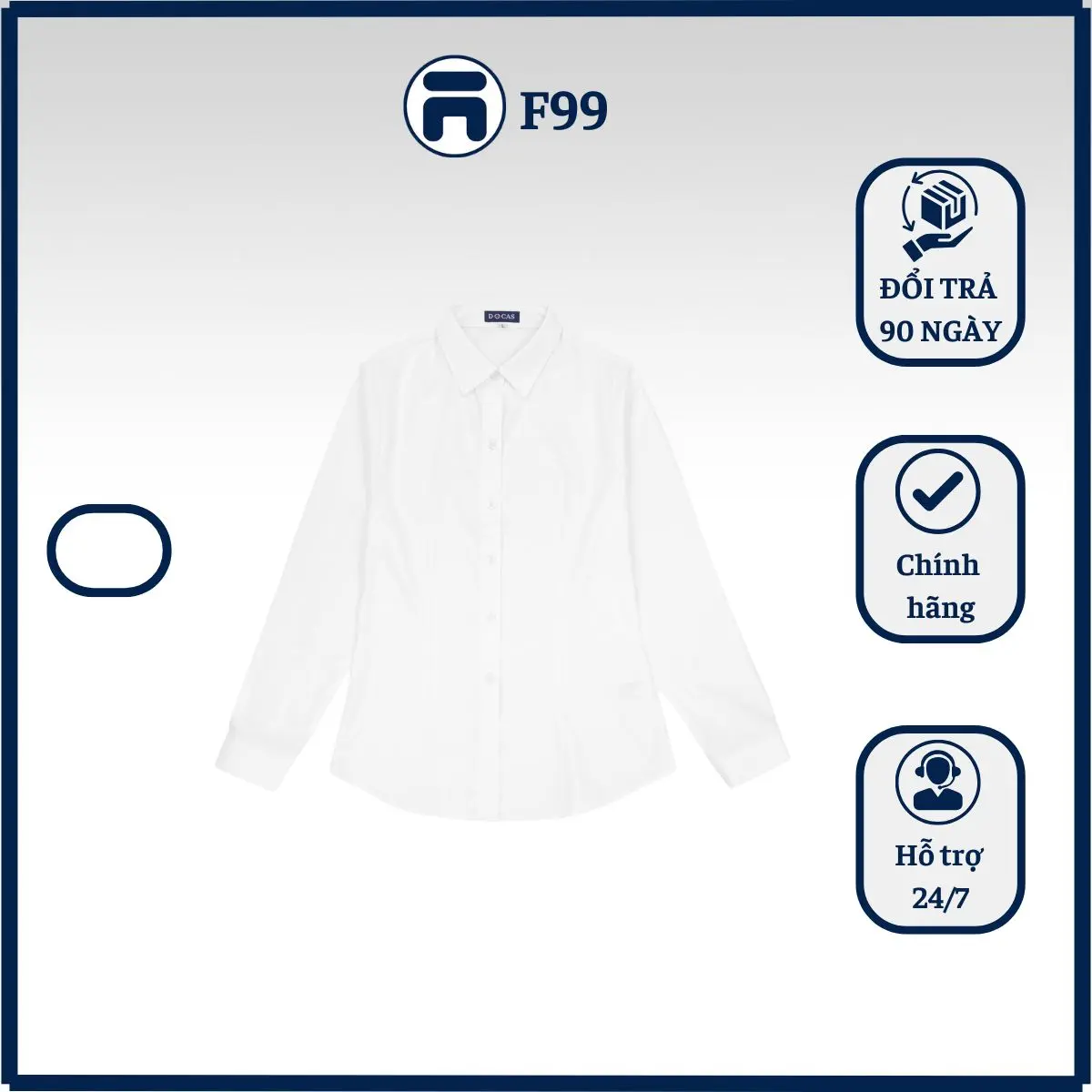 SMTD-NU01 Áo Sơ Mi Nữ Tay Dài Sợi Cotton Thấm Hút KiểuTrơn Dáng Công Sở Giá Siêu Tốt DOCAS