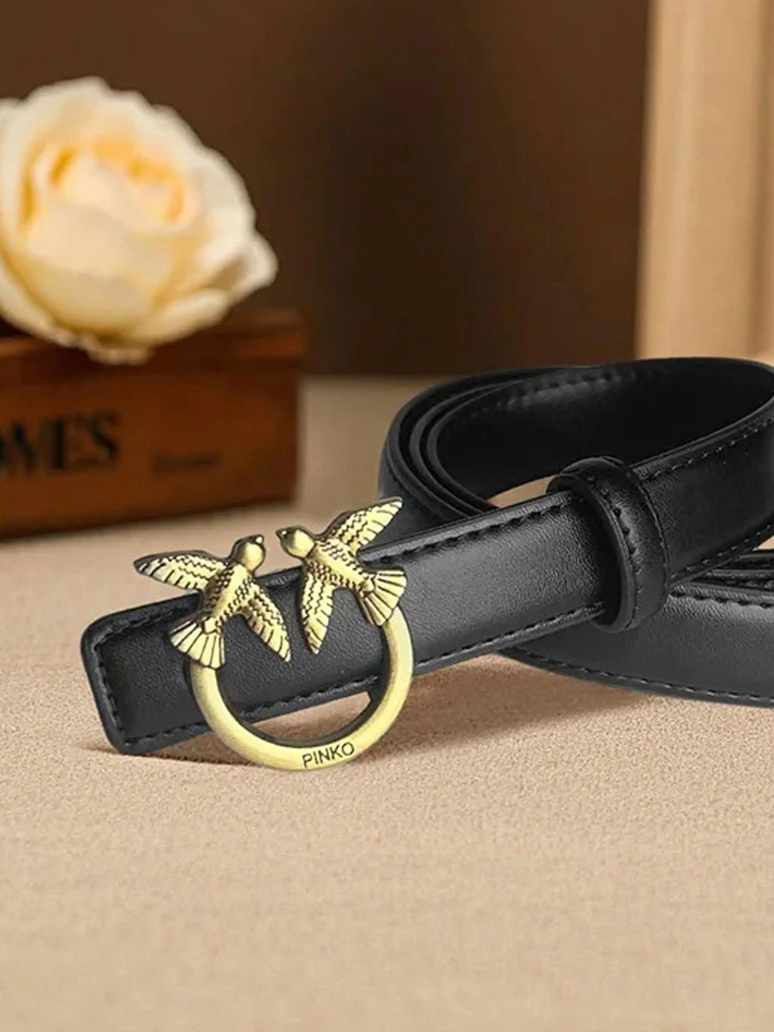 Women's Fashion Bird Design Buckles Belt, Modern Casual Waistband for Jeans, Fashion Belt for Party, Daily Clothing Decor, Trendy All-match & Exquisite Belt for Birthday Gift