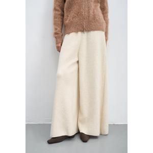 Raccoon Fleece Wide-Leg Drape Pants