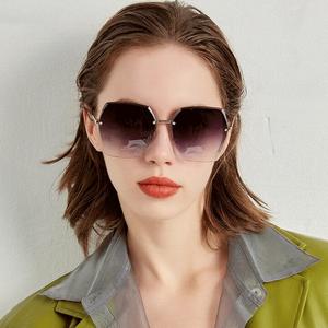 Sunglasses Fashion Trendy Street Thin Glasses Anti-ultraviolet Square Frame Sunglasses