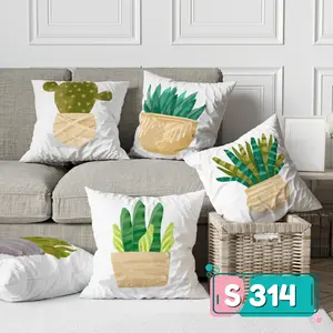 Sarung bantal sofia sofa S314 pillowcase 40x40 Motif Kaktus - S314A