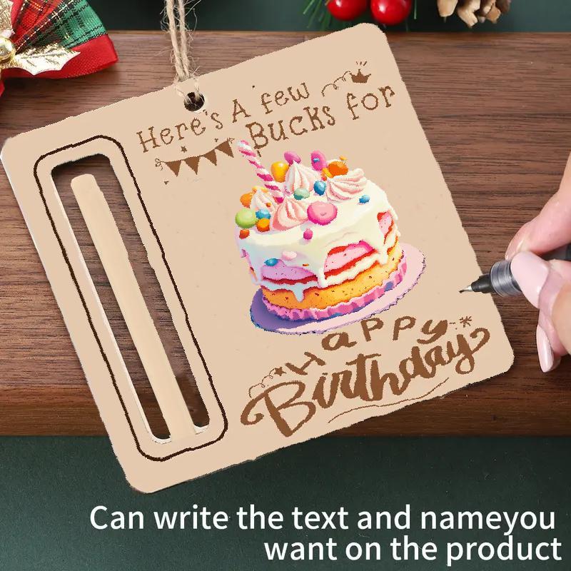 Birthday Cake & Letter Pattern Hanging Tag, 2 Counts/set Birthday Themed Money Holder, Festive Decorations for Vehicles and Family, Surprise Gift for The People Who Are The Birthday Party 5