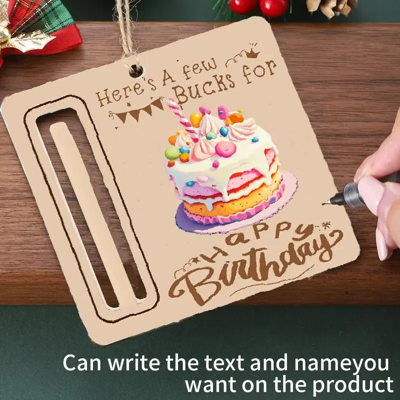 Birthday Cake & Letter Pattern Hanging Tag, 2 Counts/set Birthday Themed Money Holder, Festive Decorations for Vehicles and Family, Surprise Gift for The People Who Are The Birthday Party 5
