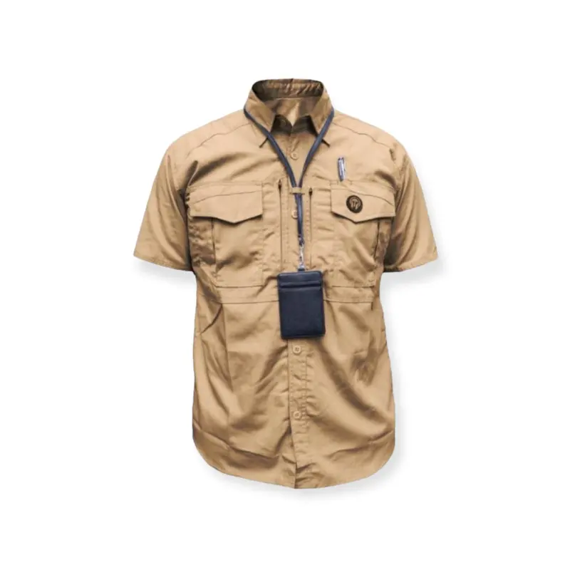 Kemeja Tactical Lengan Pendek Pria Anti Sobek Warna Abu - Cocok Untuk Seragam Kerja Outdoor Indoor Dan Petualangan 4