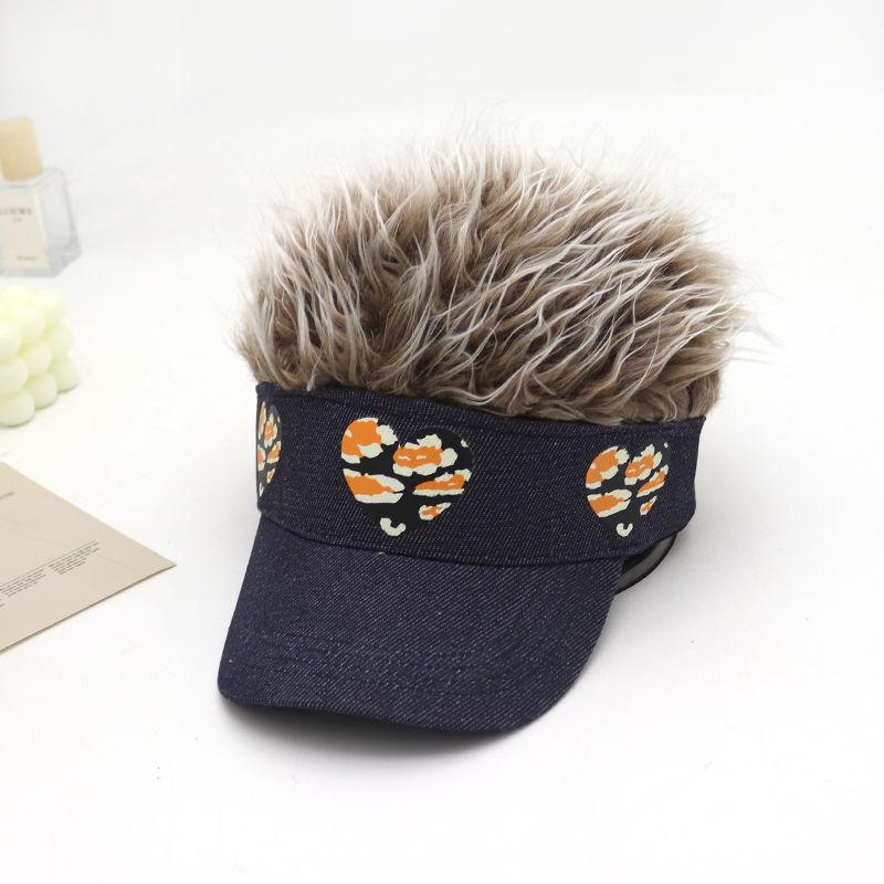 Product Introduction of 2024 Spring, Autumn and Winter Peaked Baseball Cap Men's and Women's Sun Hats Adult Wig One-Piece Hat Hip Hop Cool Funny Cap 13