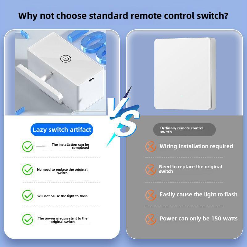 Product Introduction of Lazy Lights off Artifact Lights Wiring Free Remote Control Switch Lights Smart Wireless Lamp Control Switch Remote Automatic Controller 4