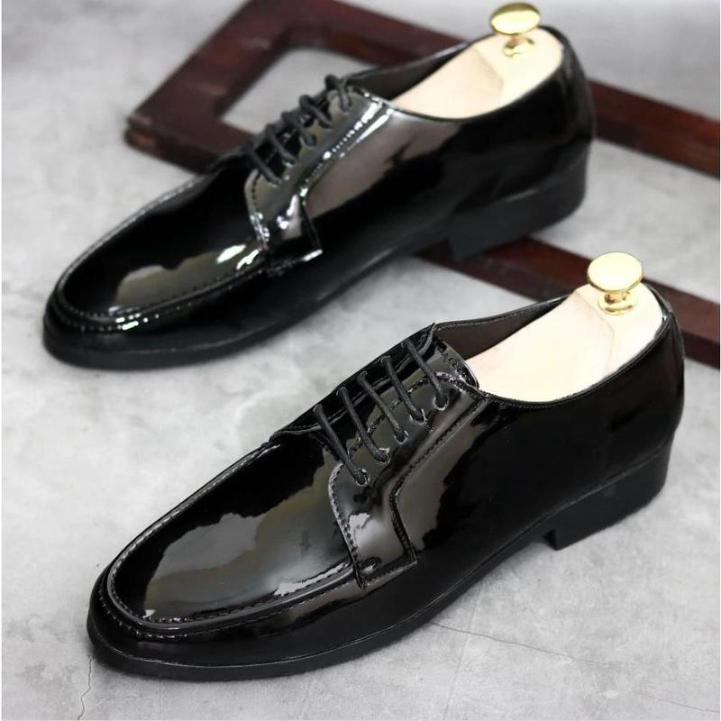 Giày Tây Nam Công Sở Da Bóng Buộc Dây 2 Cao Cấp Da PU 100% Size 37-44 Cao Su Shoes - Xu Hướng Thời Trang Mới Nhất Năm 2025 0