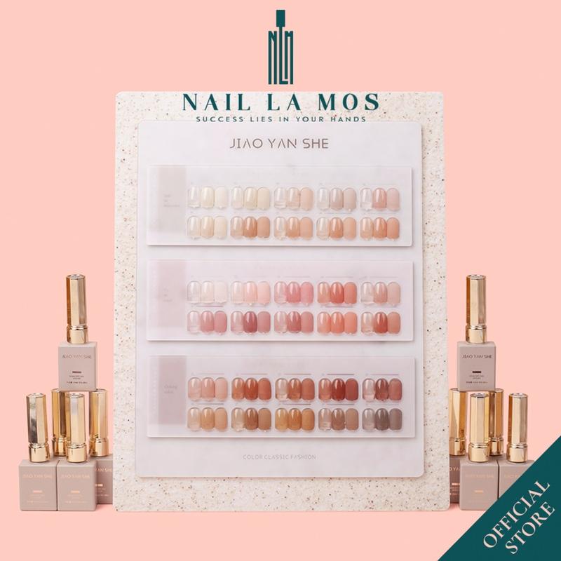 Set sơn thạch Jiao Yan She chính hãng 30 màu - Sơn móng tay thạch làm nail tone nâu , hồng nude (tặng kèm bảng màu)