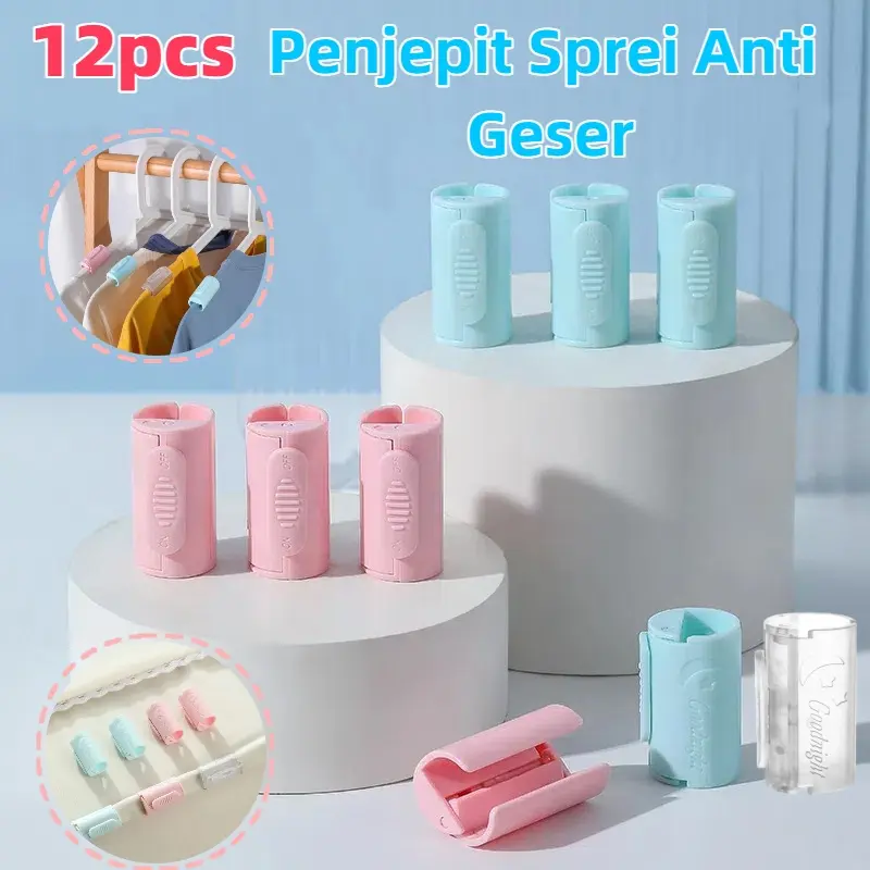 12pcs Penjepit Sprei Anti Geser / Penjepit Sprei Kasur Anti Geser / Jepit Sprei Kasur Tahan Slip Klip Bedsheet/Klip Anti Slip Multifungsi Untuk Bed Sheet Kokoh Merah