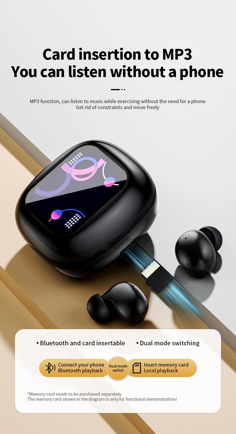 Product Introduction of For JBL S11 MP3 Player with wireless headphones,Full In Touch Screen Earphone Noise Cancelling InEar ENC Mic Earbuds 3