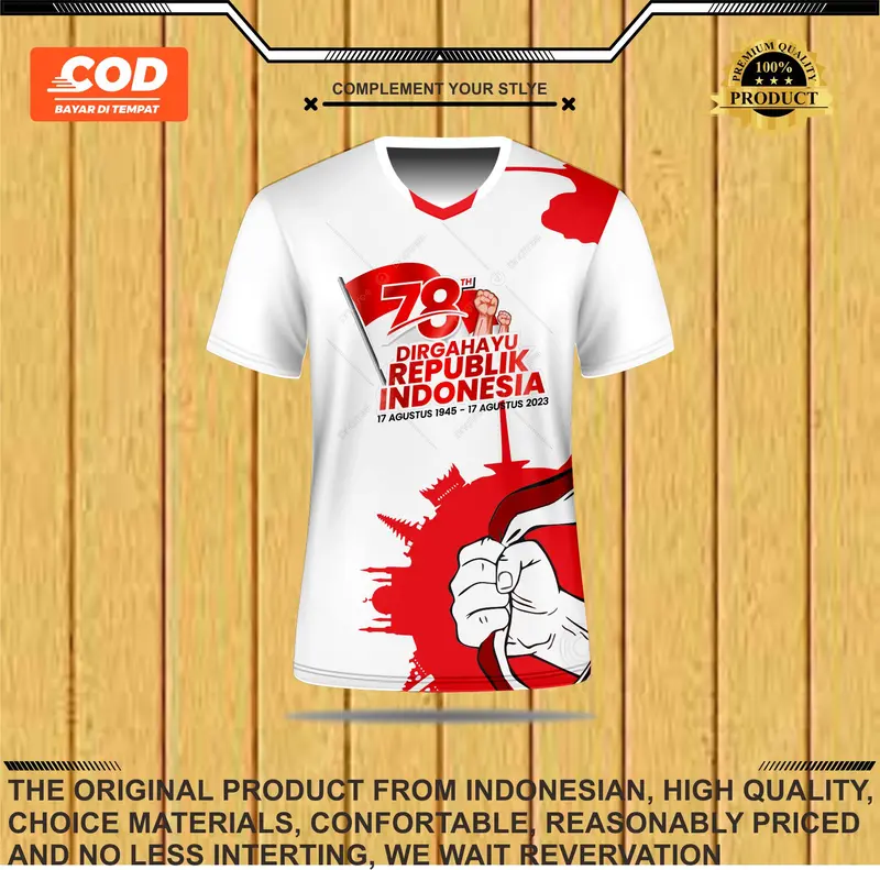 JERSEY BAJU ATASAN PRINTING HUT RI YG KE 78 Sport 4