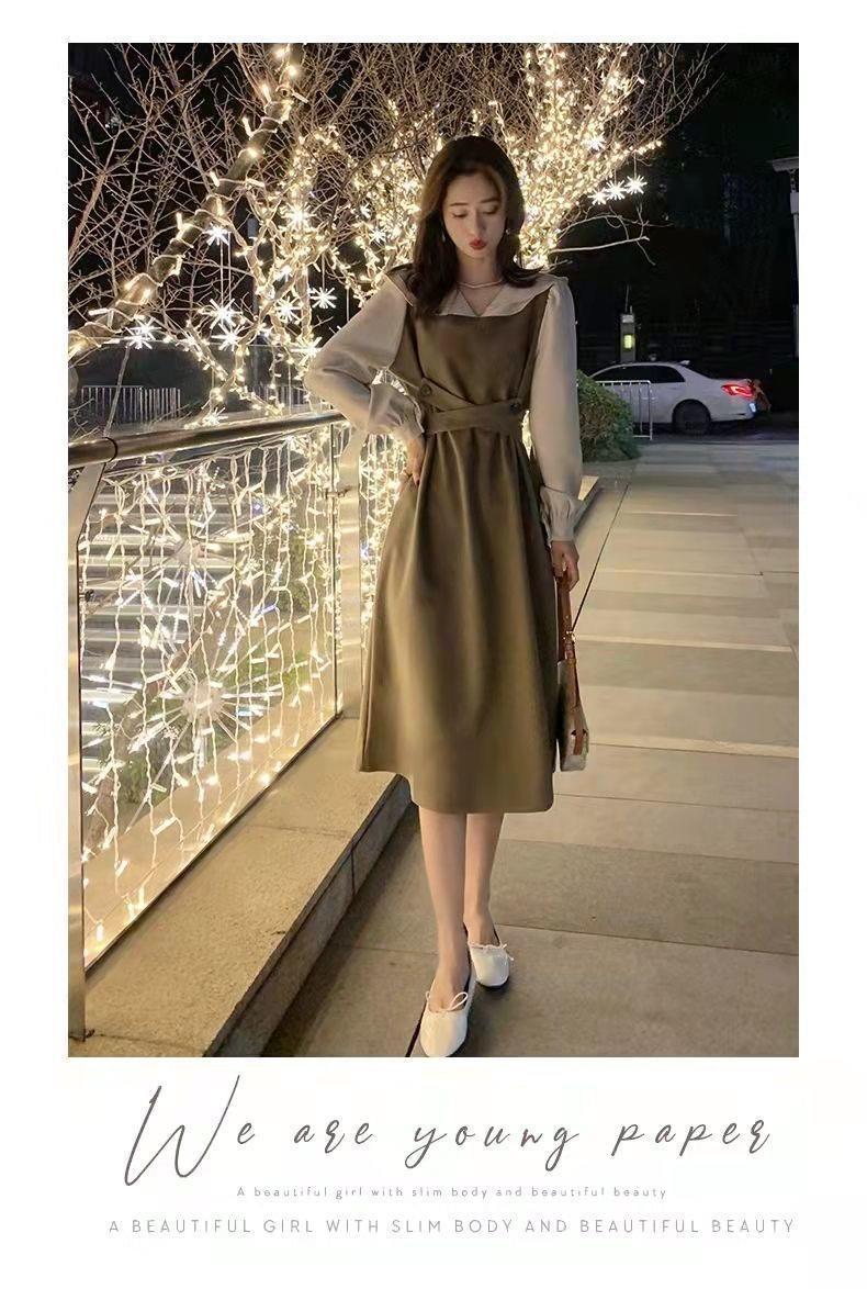 Product Introduction of Autumn Dress Women's New Style Women's Long Dress Small French Doll Neck Long Sleeve Skirt Small Design 8