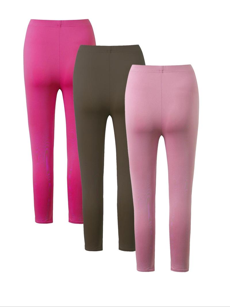 Product Introduction of Women's Solid Color High Stretch Leggings, Casual Comfy Breathable Skinny Pants for Daily Wear, Ladies Bottoms for All Seasons 4