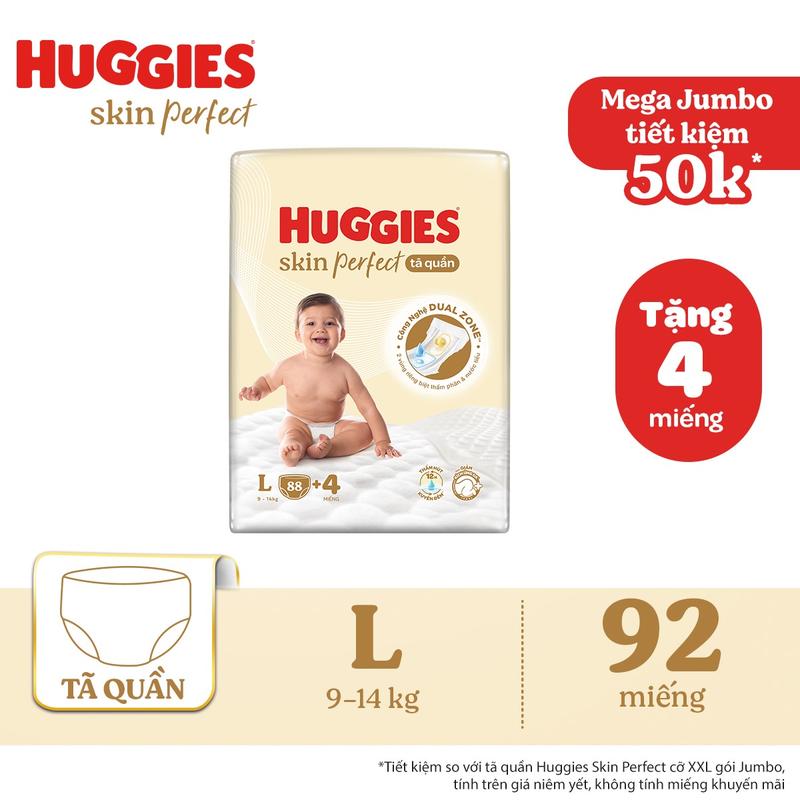 Combo 2 gói Bỉm tả dán quần Huggies Skin Perfect mẫu mới cải tiến DÁN NB76 S82 M79 QUẦN M102 L92 XL76 XXL68 Nữ