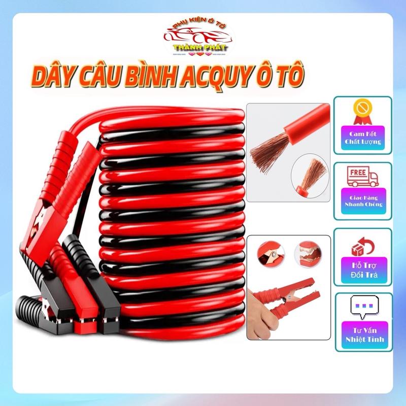 Dây Câu Kích Khởi Động Bình Ắc Quy 12v Cứu Hộ Ô Tô Xe Hơi Khẩn Cấp Chịu Tải 2000AMP Lõi Đồng Lớn Hàng Loại 1