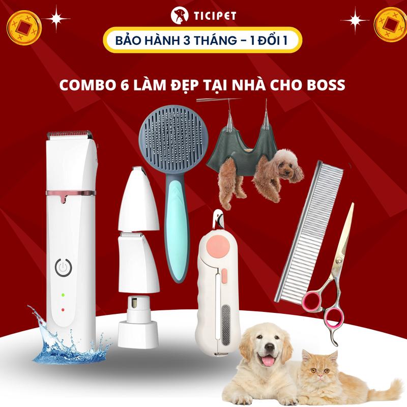  COMBO 9 MÓN LÀM ĐẸP CHO BOSS TẠI NHÀ ĐẸP NHƯ ĐI SPA VỀ: Võng treo Kéo Lược Lược chải lông có nút bấm Tông đơ mini Máy mài Kìm cắt Dũa Tông Đơ Cắt Lông Chó Mèo Chaooer - Full Phụ Kiện Cắt Tỉa Lông Thú Cưng đơn giản tại nhàTiCipet 