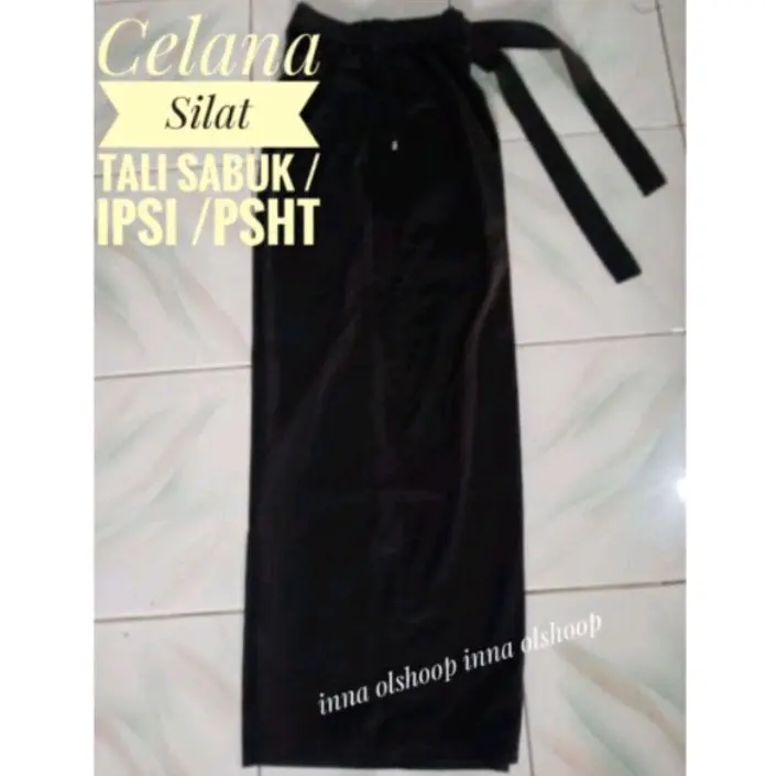 celana Silat PSHT/IPSI/Celana silat sabuk latihan pemula Hitam Dewasa