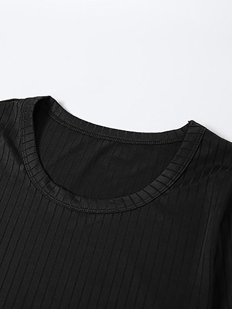 Product Introduction of Women's Plain Lace Up Flounce Sleeve Dress, Casual Round Neck Long Sleeve Maxi Dress for Spring & Fall, Women's Clothing for Daily Wear, Long Sleeve Dresses 8