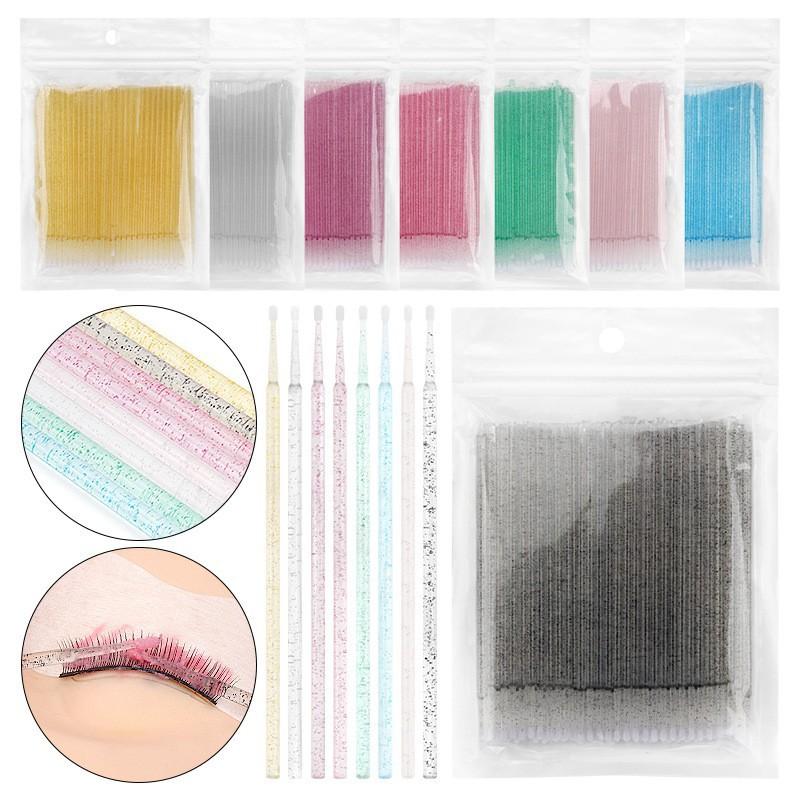 Product Introduction of 100PCS/pack Eyelash Extension Cleaning Cotton Swabs Lash Lift Glue Remover Applicators Makeup Brushes Lashes Perming Tools 2