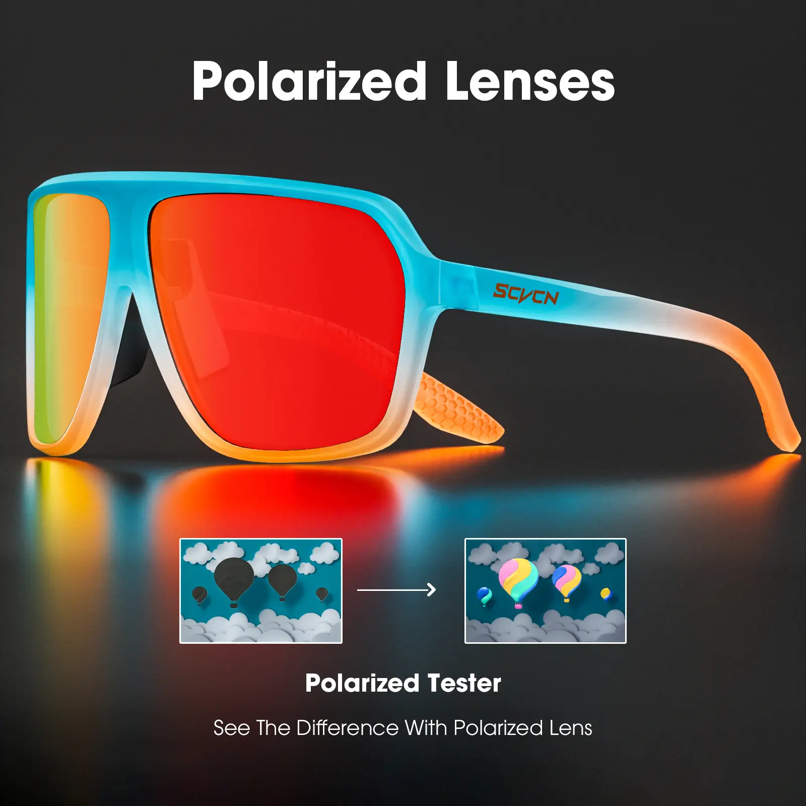 SCVCN Polarized Cycling Sunglasses Outdoor Sports Goggles Men MTB Cycling Eyewear Women Road Bike Glasses UV400 Driving Shades