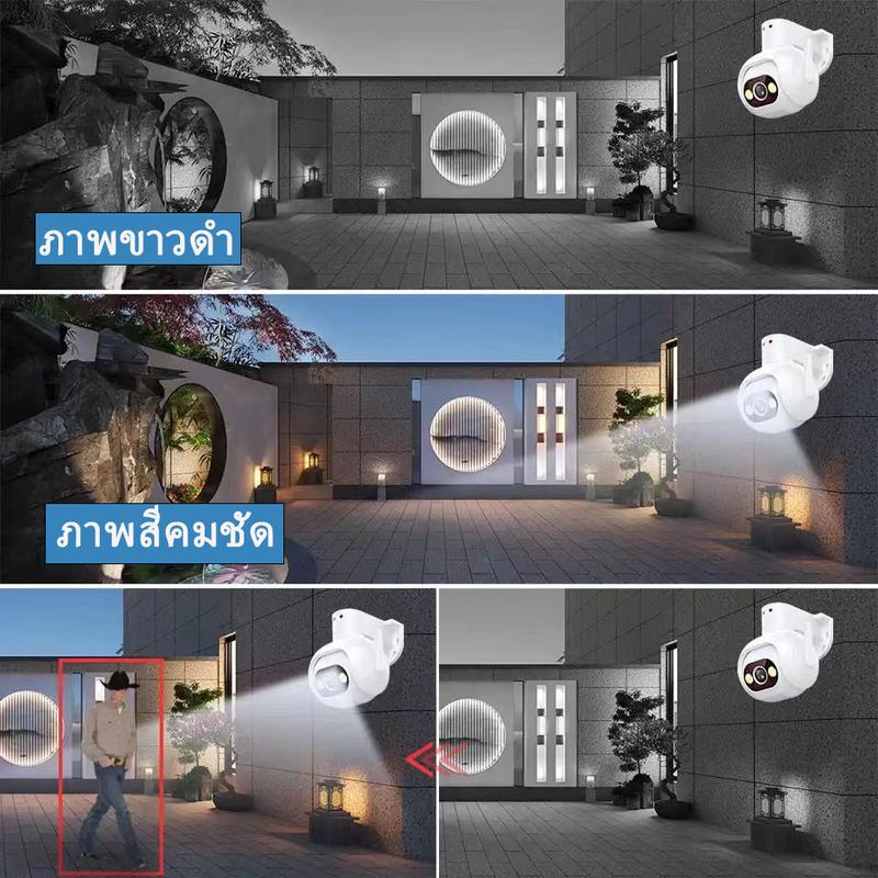 Home-Mall 4K HD wireless CCTV camera waterproof rotatable interactive color visual in the dark motion detection with white instant mobile alarm Cable Charging 6