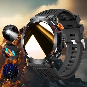 Reloj inteligente de 1.46 pulgadas con pantalla HD, Monitor de actividad multifuncional para deportes al aire libre, Recepción y llamadas inalámbricas, Reloj impermeable con luz LED para hombres y mujeres con Android/iOS