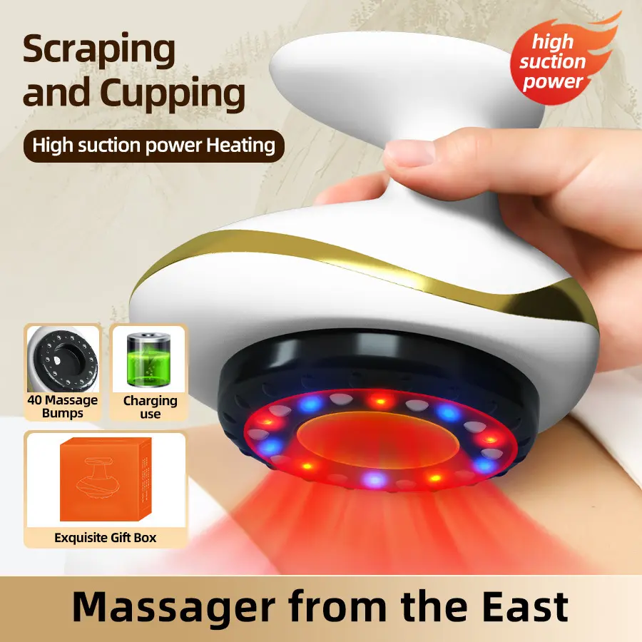 Electric Rechargeable Gua Sha Scraping Massager Universal for Entire Body Massage Scrapping Plate Stone Cupping Instrument Meridian Dredging Scraper