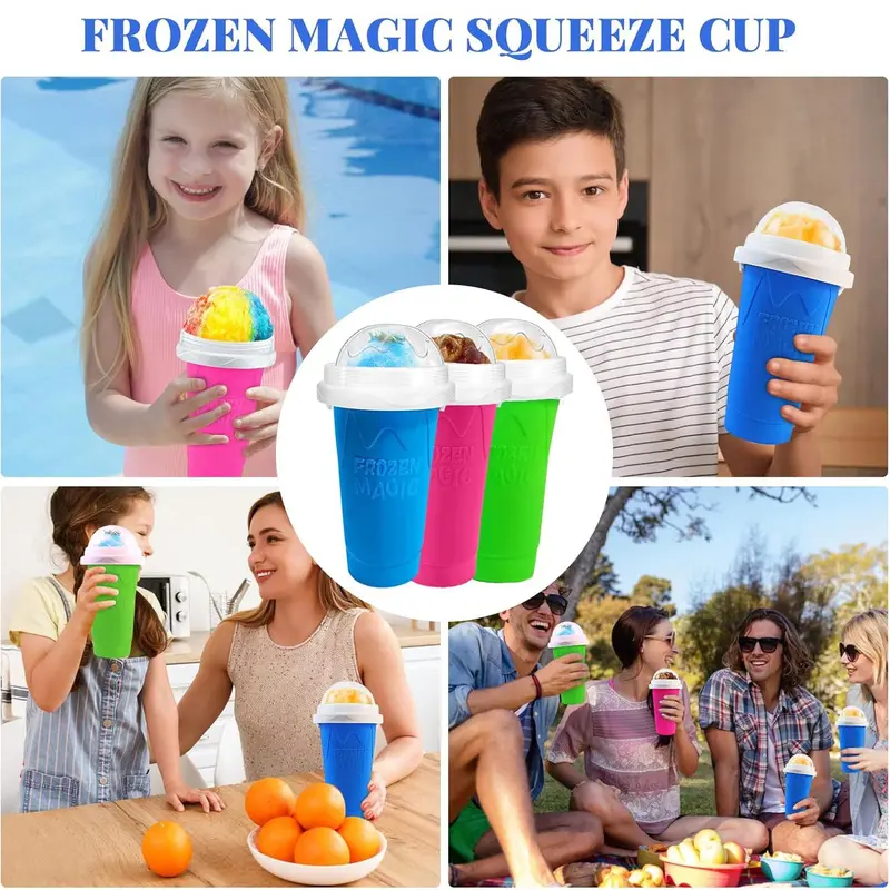 Smoothie Cup, 2 Counts/set Frozen Magic Squeeze Cup, Portable Smoothie Squeeze Cup for Juice, Milk & Ice Cream Making, Kitchen 6