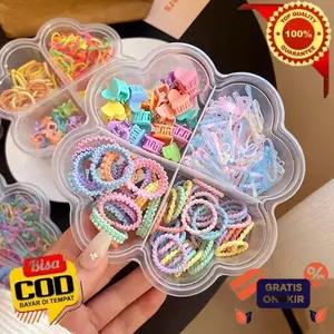 [TR] Ikat Rambut Anak  Cantik Mix Warna Warni Box - Pita & Scrunchie XC-59 Fashion Ikat Rambut Anak Perempuan