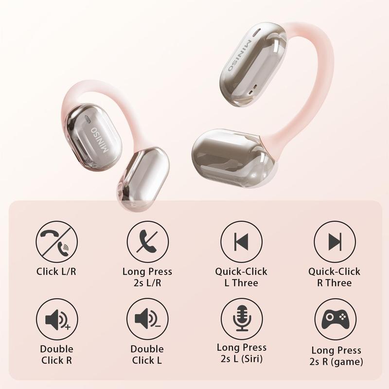 Product Introduction of MINISO MS162 True Wireless Earbuds BT 5.4 HIFI Sound Quality BT  Headphones Sports Gaming with Low Latency Earbuds Touch Control IPX5 Waterproof With microphone Earphones Headsets 2