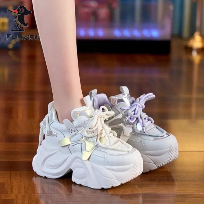 Giày Thường Ngày Cho Nữ, Dad Shoes, Hàng Mới Về 2024, Siêu Phổ Biến, Giày Đế Bằng Crochever, Màu Trắng 8