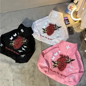 JDMCLOTHING Hoodie Boxy Motif Jantung Kupluk Sherpa Sablon DTF + Reflective Fleece 280-300 Gsm