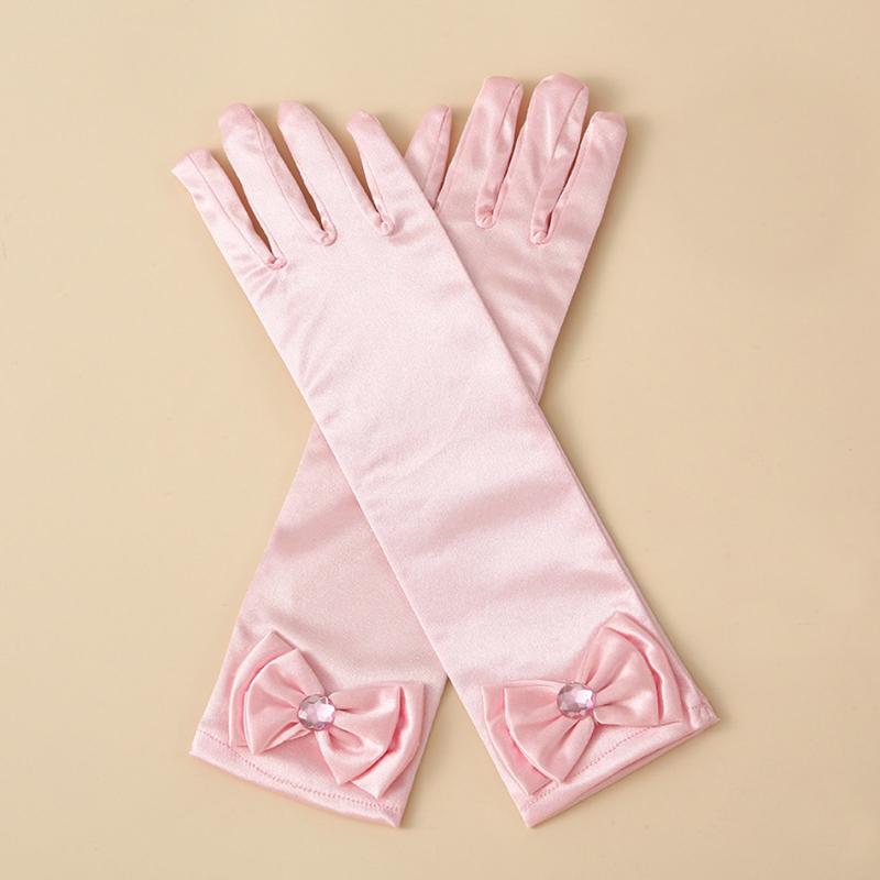Product Introduction of Children's Princess Long Gloves, Girls' Birthday Party Princess Elsa Anna Accessories Long Finger Set 2