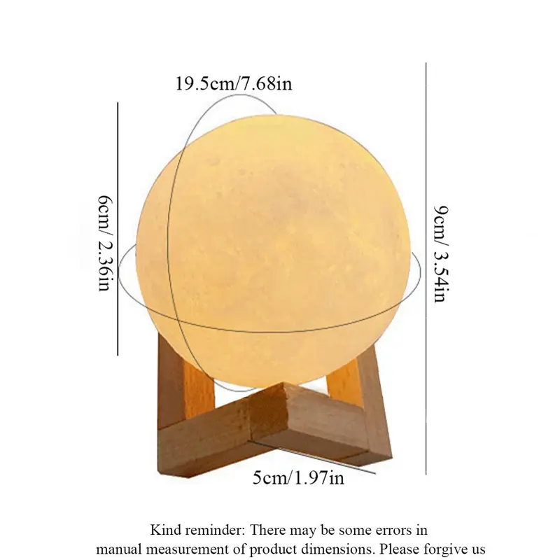 Moon Shaped Night Light, Button Battery Powered Creative Moon Light, Decorative Atmosphere Light for Home Living Room Bedroom 1