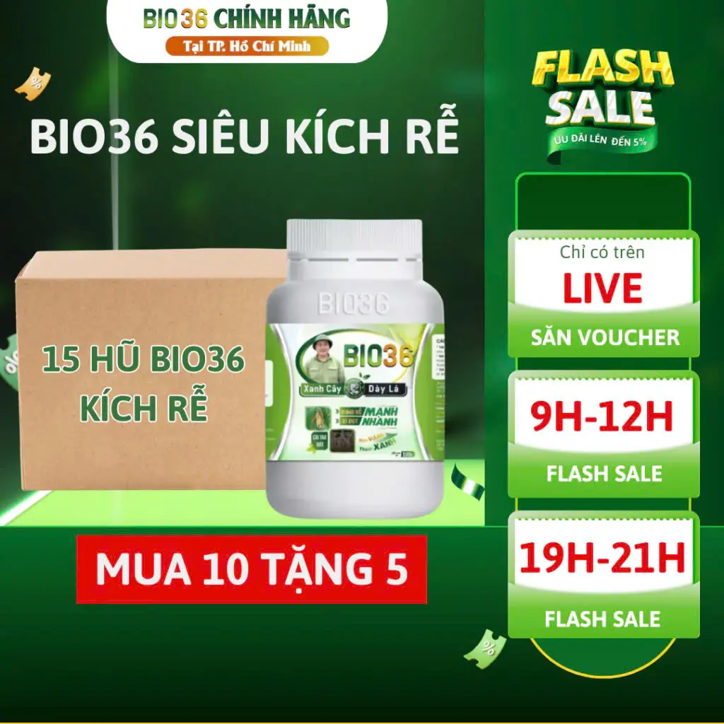 [Bio36 Mua 10 Tặng 5] Bio 36 Kích Rễ Mạnh, Đẩy Đọt Nhanh, Phục Hồi Cây Trồng