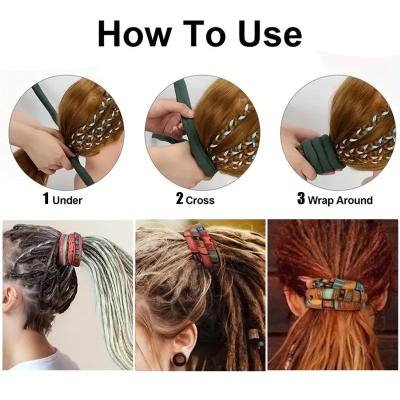 Spiral Hair Tie, 3 Counts/set Heatless Hair Tie, Hair Styling Tool for Women & Men, Durable Fabric, with Strong Wire, Boho Style Accessories 5
