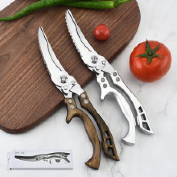 Product Introduction of Factory Stainless Steel Kitchen Chicken Bone Scissors Creative Household Multi-Functional Scissors Chicken Goose Fish Food Scissors 12