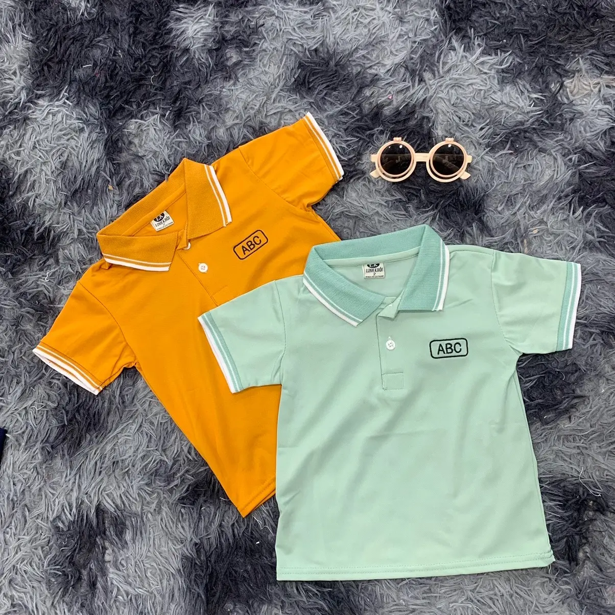 Combo 2áo thun polo Bé trai ,Bé gái Mềm mịn, Thoáng Khí Có Cổ
