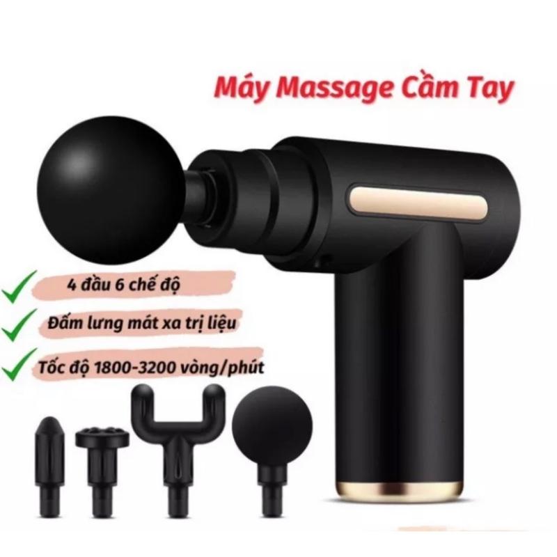Máy massage cầm tay mini đấm lưng mát xa đau mỏi cổ vai gáy 4 đầu 6 chế độ bảo hành 6 tháng Máy massage cầm tay, trị liệu toàn thân,  Cấp Độ Chuyên Sâu 4