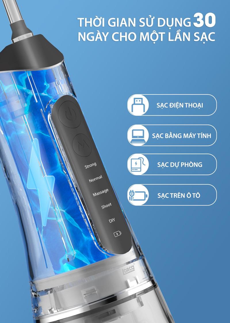 Product Introduction of Tăm Nước Lorca TA 9109WT Chăm Sóc Vệ Sinh Nướu Nhạy Cảm Toàn Diện, Đánh Bay Mảng Bám Ở Kẽ Răng 10