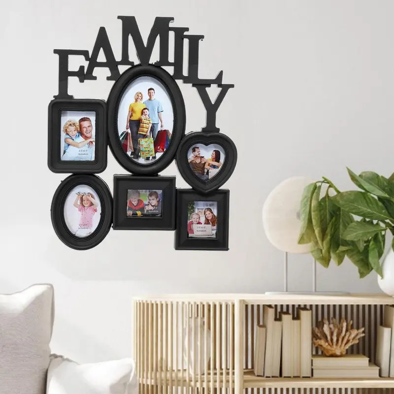 Creative Wall Mounted Photo Holder Display, 1 Count Modern Opening Photo Collage Frames, Plastic Family Photo Frame, Home Decor Photo Frame for Bedroom 3