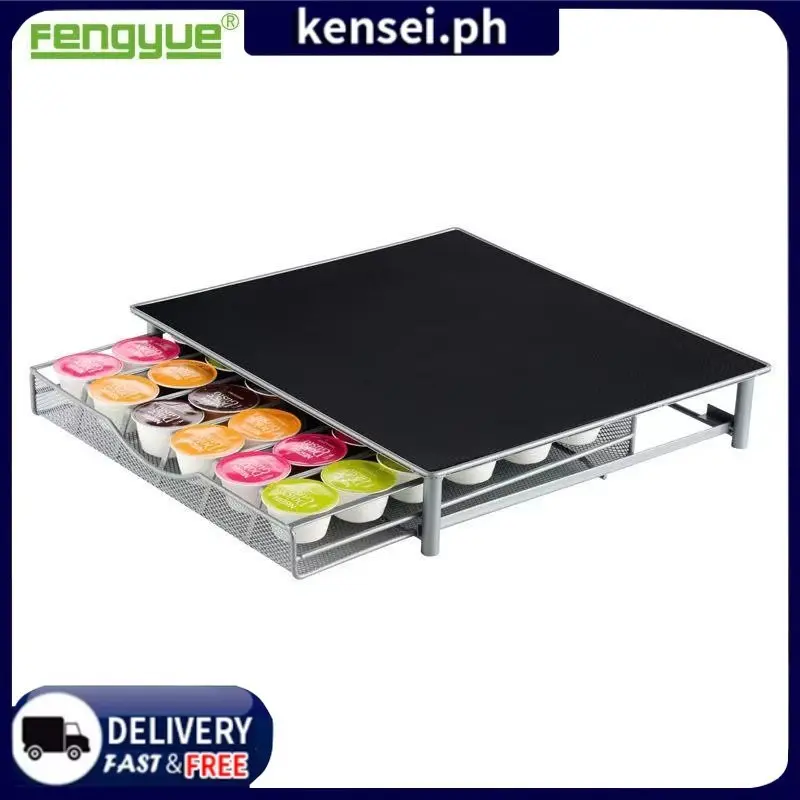 Coffee Machine Base 4 Rows Organizer Coffee Pod Holder Drawer Home Base Storage For 40pcs Capsules Rack Boxes