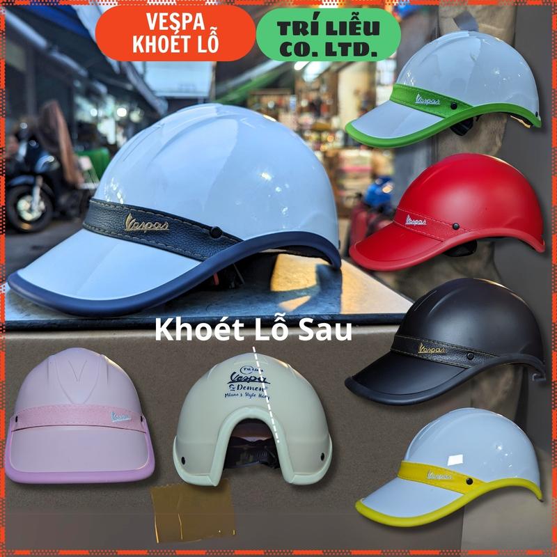  Mũ Bảo Hiểm Lưỡi Trai Nam Nữ Trí Liễu Vespa Khoét Lỗ Có Chừa Đuôi Tóc Helmet 
