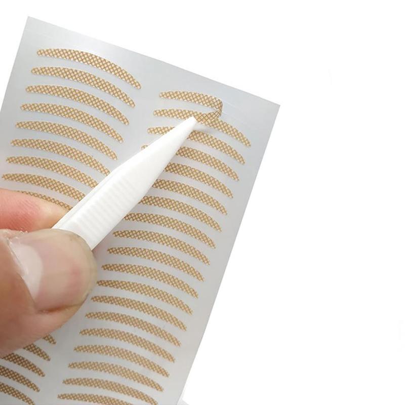 5 Sheets Natural Eyelid Tape, Breathable Eyelid Strip, Waterproof Invisible Eyelid Sticker with Y Shaped Tool 3