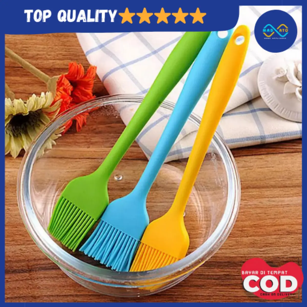 BEST QUALITY Kuas Dapur Silikon / Silikon Food Brush / Kuas Mentega Sosis Oles Makanan Dapur Biru Hijau